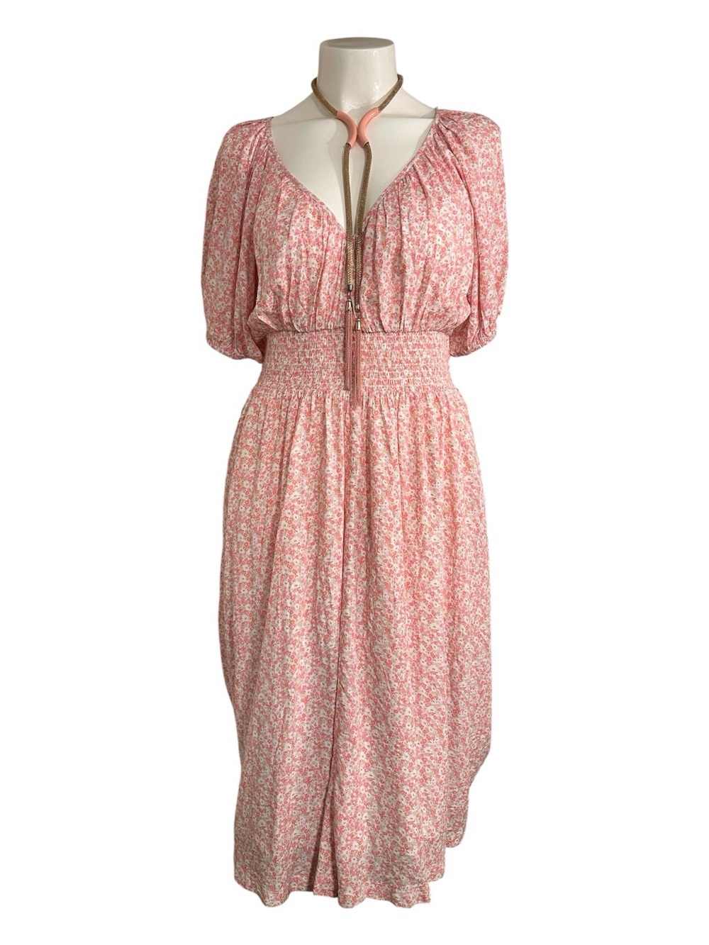Gap smocked puff sleeve dress